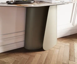 KonsolentischEdge Polygonal 140x50 cm Keramik Patagonia Poliert Livos Metall Effektfinish Titan Sofort versandfertig