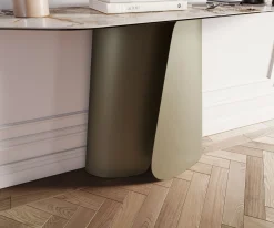 KonsolentischEdge Polygonal 180x50 cm Keramik Patagonia Poliert Livos Metall Effektfinish Titan Sofort versandfertig