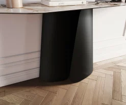 KonsolentischEdge Polygonal 180x50 cm Keramik Patagonia Poliert Livos Metall Schwarz Sofort versandfertig