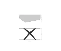 KonsolentischEdge Polygonal 140x50 cm Keramik Onyx Champagne Zentharo Metall Effektfinish Titan Versandfertig ca. 02.10.26