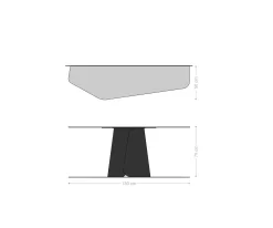 KonsolentischEdge Polygonal 180x50 cm Keramik Laminam® Sabbia Eichefarbig Livos Metall Schwarz Sofort versandfertig