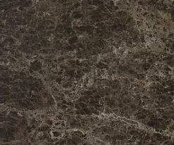 KonsolentischEdge Polygonal 180x50 cm Keramik Emperador Extra Lucidato Dunkelbraun Zentharo Metall Effektfinish Titan Sofort versandfertig