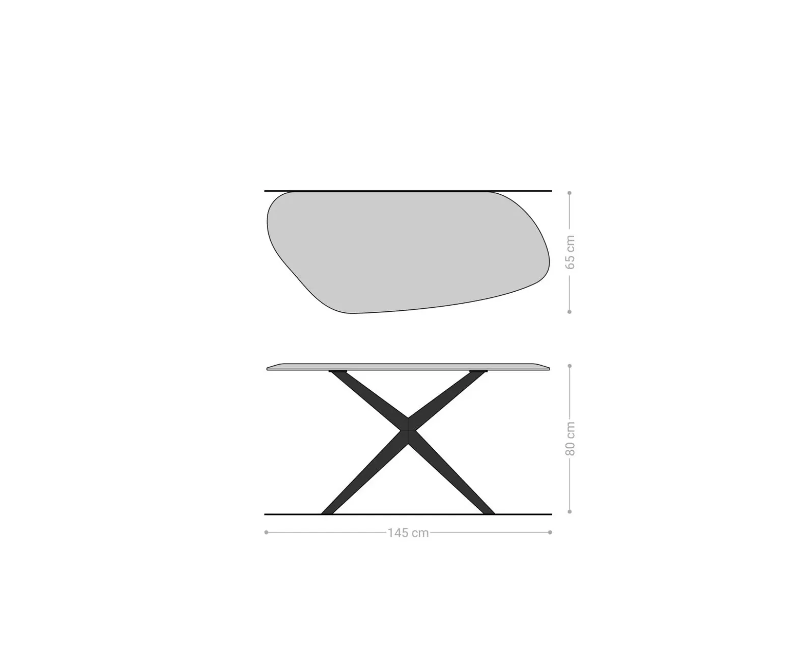 KonsolentischNagaru 145x65 cm Polygonal Akazie Aura Metall schwarz Sofort versandfertig
