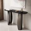 KonsolentischSolena 135x40 cm Marmor Schwarz Silber Metall Black Antique Versandfertig ca. 14.09.26