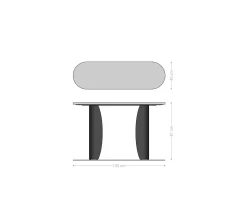 KonsolentischSolena 135x40 cm Marmor Schwarz Silber Metall Black Antique Versandfertig ca. 14.09.26