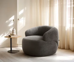 LoungesesselNova 88x88 cm Bouclé Soft Schlamm Sofort versandfertig