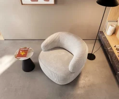 LoungesesselNova 88x88 cm Cord Beige Sofort versandfertig