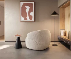LoungesesselNova 88x88 cm Cord Beige Sofort versandfertig