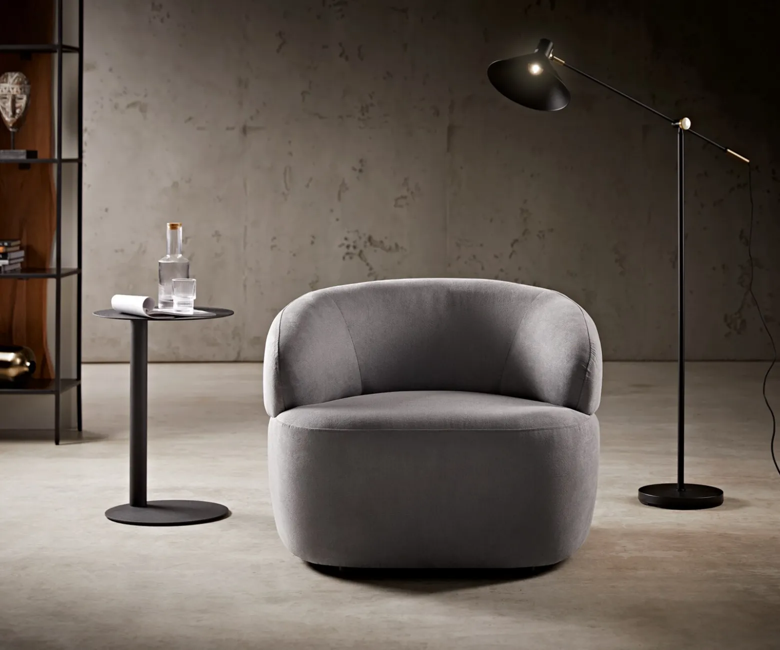 LoungesesselNova 88x88 cm Mikrofaser Grau Sofort versandfertig