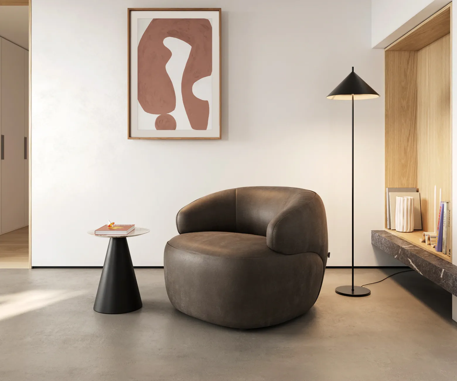 LoungesesselNova 88x88 cm Mikrofaser Taupe Vintage Sofort versandfertig
