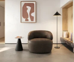 LoungesesselNova 88x88 cm Mikrofaser Taupe Vintage Sofort versandfertig