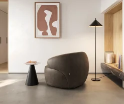 LoungesesselNova 88x88 cm Mikrofaser Taupe Vintage Sofort versandfertig