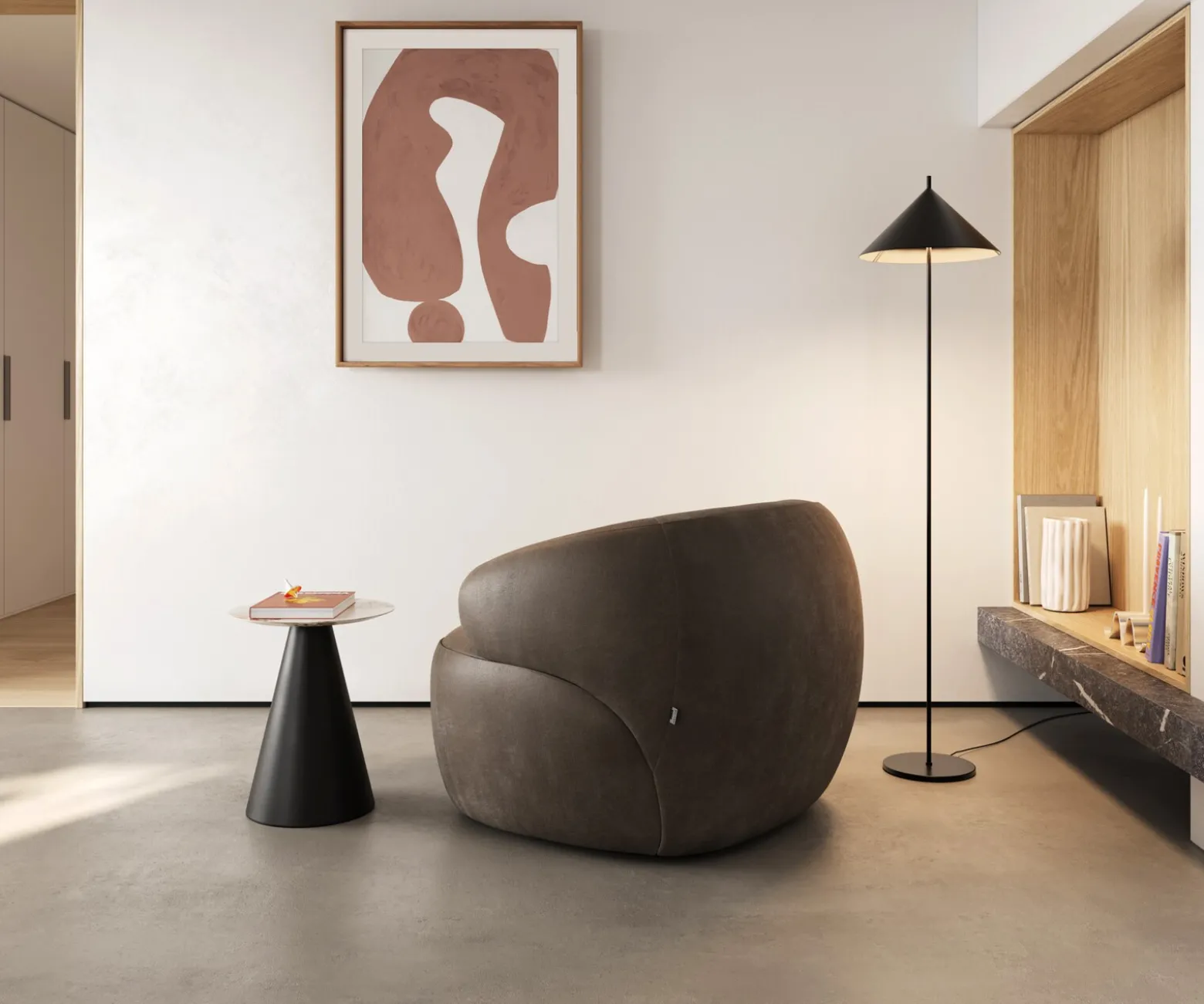 LoungesesselNova 88x88 cm Mikrofaser Taupe Vintage Sofort versandfertig