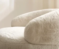 LoungesesselNova 88x88 cm Plüsch Creme-Weiß Sofort versandfertig