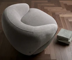 LoungesesselNova 88x88 cm Strukturstoff Soft Grau Sofort versandfertig