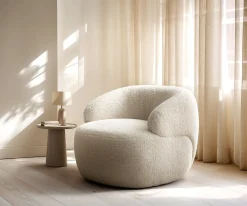 LoungesesselNova 88x88 cm Teddystoff Beige Sofort versandfertig