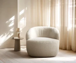 LoungesesselNova 88x88 cm Teddystoff Beige Sofort versandfertig