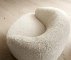 LoungesesselNova 88x88 cm Teddystoff Beige Sofort versandfertig