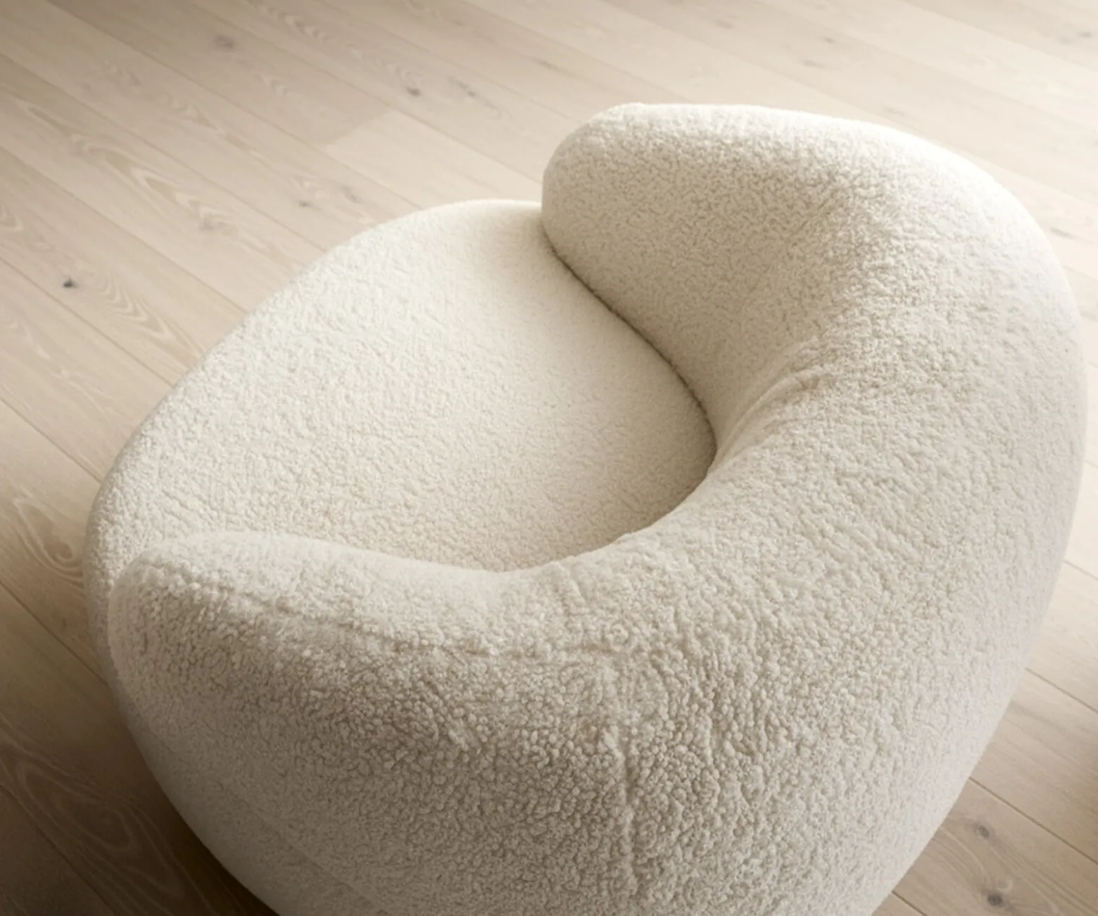 LoungesesselNova 88x88 cm Teddystoff Beige Sofort versandfertig