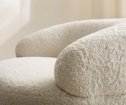 LoungesesselNova 88x88 cm Teddystoff Beige Sofort versandfertig