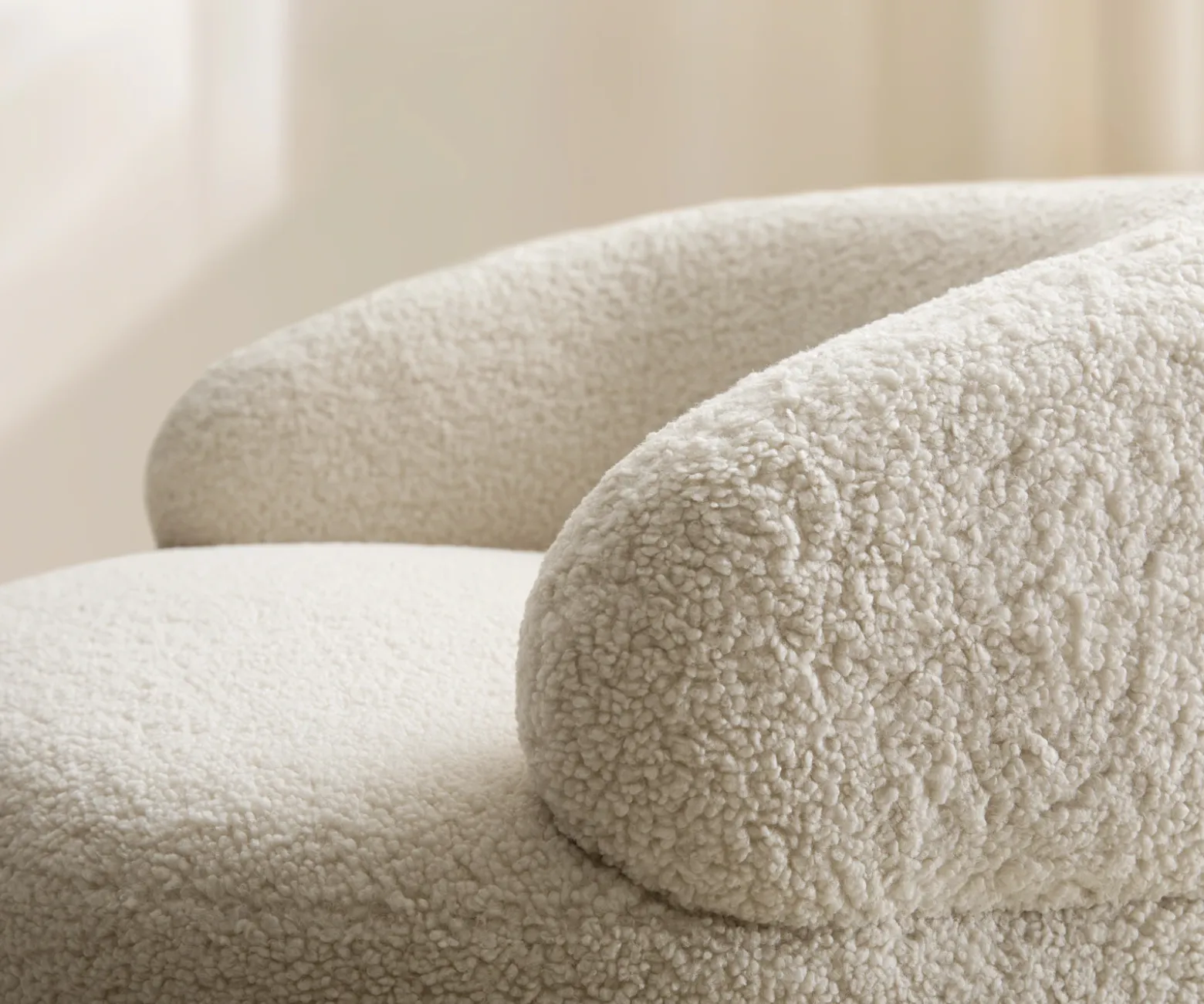 LoungesesselNova 88x88 cm Teddystoff Beige Sofort versandfertig