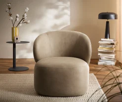 LoungesesselPulo 80x80 cm Mikrofaser Beige Vintage Sofort versandfertig