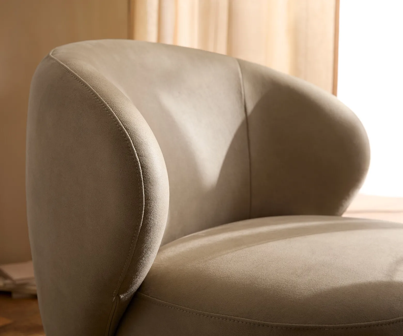 LoungesesselPulo 80x80 cm Mikrofaser Beige Vintage Sofort versandfertig