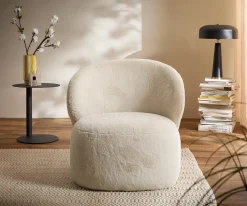 LoungesesselPulo 80x80 cm Plüsch Creme-Weiß Sofort versandfertig