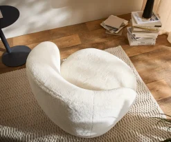 LoungesesselPulo 80x80 cm Plüsch Creme-Weiß Sofort versandfertig