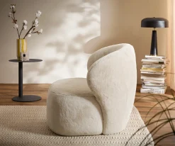 LoungesesselPulo 80x80 cm Plüsch Creme-Weiß Sofort versandfertig