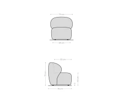 LoungesesselPulo 80x80 cm Plüsch Creme-Weiß Sofort versandfertig