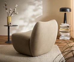 LoungesesselZena 75x85 cm Mikrofaser Beige Vintage Sofort versandfertig