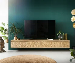 LowboardBudaya 220 cm Mango Natur 4 Türen schwebend Sofort versandfertig