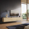 LowboardCuor 220 cm Keramik Laminam® Sabbia Eichefarbig 1 Klappe 2 Schubfächer Schwebend Sofort versandfertig