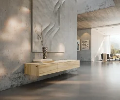 LowboardCuor 150 cm Keramik Laminam® Sabbia Eichefarbig 1 Klappe 1 Schubfach Schwebend Sofort versandfertig