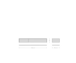 LowboardCuor 150 cm Keramik Laminam® Sabbia Eichefarbig 1 Klappe 1 Schubfach Schwebend Sofort versandfertig