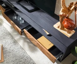 LowboardFamke 200 cm Mango Teak 2 Fächer 3 Schubladen Sofort versandfertig