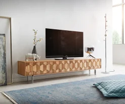 LowboardFevo 200 cm Akazie Natur 4 Türen L-Fuß Sofort versandfertig