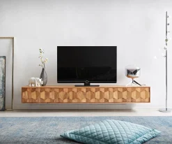 LowboardFevo 200 cm Akazie Natur 4 Türen schwebend Sofort versandfertig