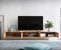 LowboardFevo 240 cm Akazie Natur 4 Türen schwebend Sofort versandfertig
