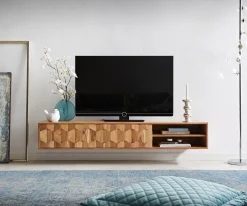 LowboardFevo 160 cm Akazie Natur 2 Türen schwebend Sofort versandfertig