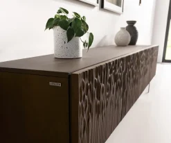 LowboardFollia 200 cm Mango Braun 4 Türen Kufe Edelstahl gebürstet Versandfertig ca. 07.12.26