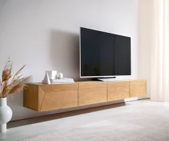LowboardKayu 220 cm Akazie Natur 4 Türen schwebend Sofort versandfertig