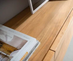 LowboardKayu 220 cm Akazie Natur 4 Türen schwebend Sofort versandfertig