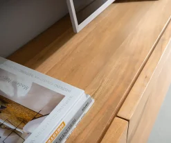 LowboardKayu 220 cm Akazie Natur 4 Türen V-Fuß Sofort versandfertig