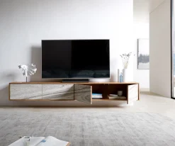 LowboardKleo 220 cm Akazie Natur 4 Türen schwebend Sofort versandfertig