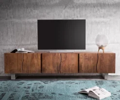 LowboardLive-Edge 220 cm Akazie Braun massiv 6 Türen Sofort versandfertig