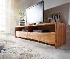 LowboardLive-Edge 230 cm Akazie Natur massiv 4 Schübe Sofort versandfertig