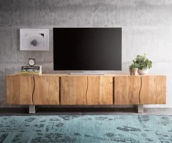 LowboardLive-Edge 220 cm Akazie Natur massiv 6 Türen Sofort versandfertig