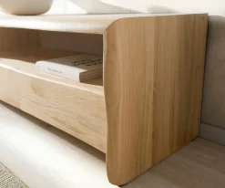 LowboardLive-Edge 230 cm Eiche Natur 4 Schübe Massiv Baumkante Sofort versandfertig